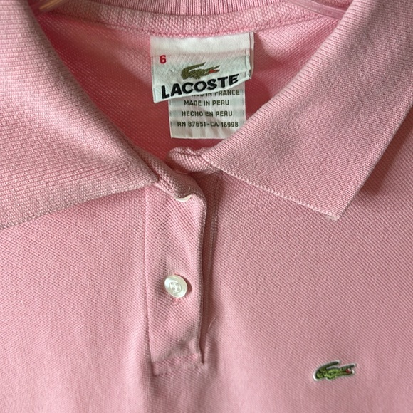 Lacoste pink polo size small. - Picture 2 of 3